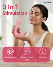 3 in 1 clit suction and G-spot vibrator for women with three different options