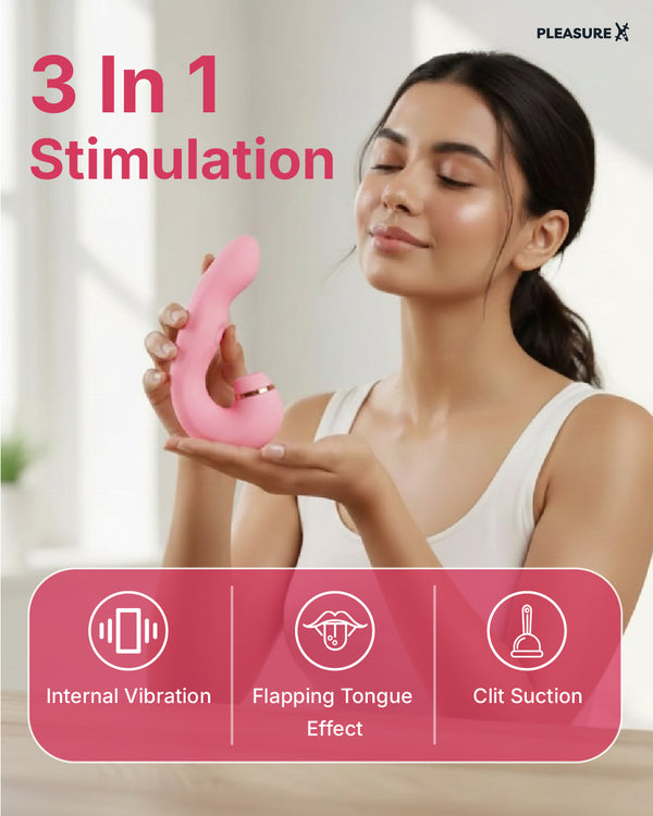 3 in 1 clit suction and G-spot vibrator for women with three different options