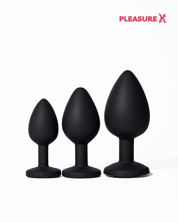 3 piece silicone anal training plug set beginner to advanced