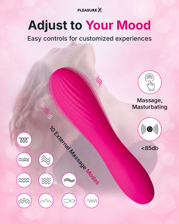 Dual-purpose G-spot and clitoral vibrator for women in pink different vibration modes explained