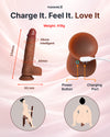 PleasureX realistic dildo with strong suction cup base, USB rechargeable charging port and 234mm length design