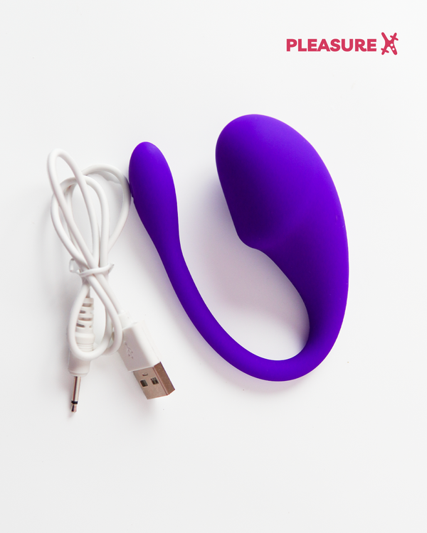App control long distance couple G-spot vibrator in purple with Charger