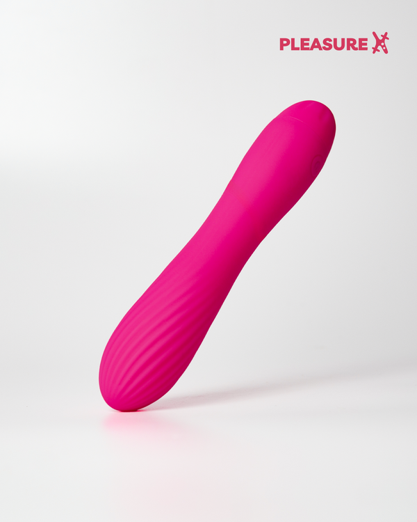 Dual-purpose G-spot and clitoral vibrator for women in pink color