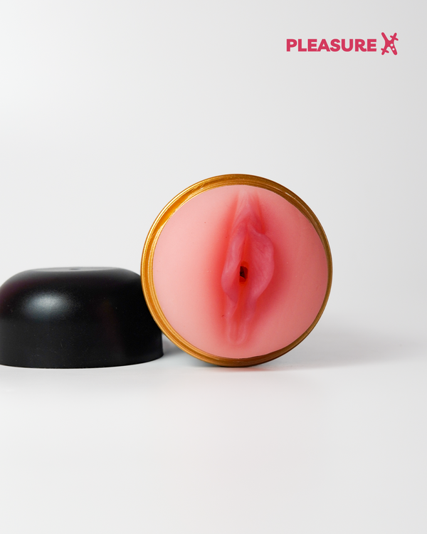 Realistic silicone masturbator cup for men with soft textured interior