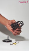 metal chastity cage with lock explainer video