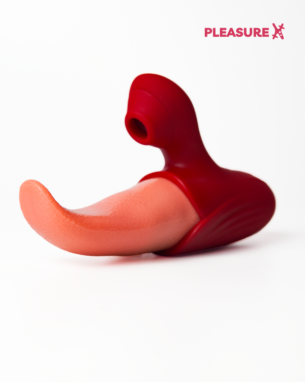 Realistic Tongue Licker for Women – red licking vibrator with textured tongue – PleasureX