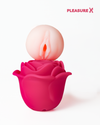 Pink rose nipple and clitoral vibrator for women with vaginal demo