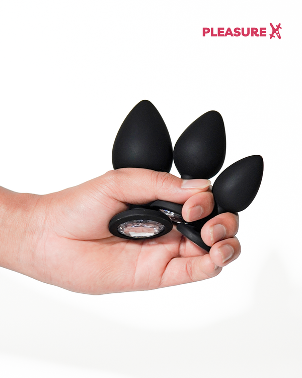 silicone plug set with flared base safety design