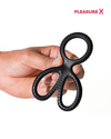 3 ring silicone delay cock ring with ball support for men